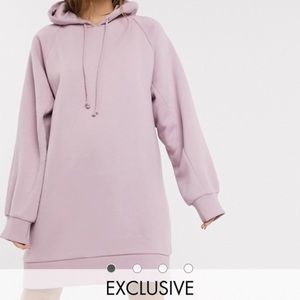 COLLUSION hoodie dress in lilac